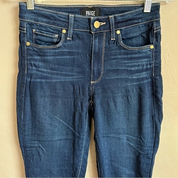 Paige Hoxton Ankle Dark Blue Denim Jeans - Picture 3 of 8